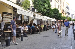 Outdoor dining - GIRALDA HOUSE (Prime location, private terrace with views to the Giralda, WIFI) (Sevilla)