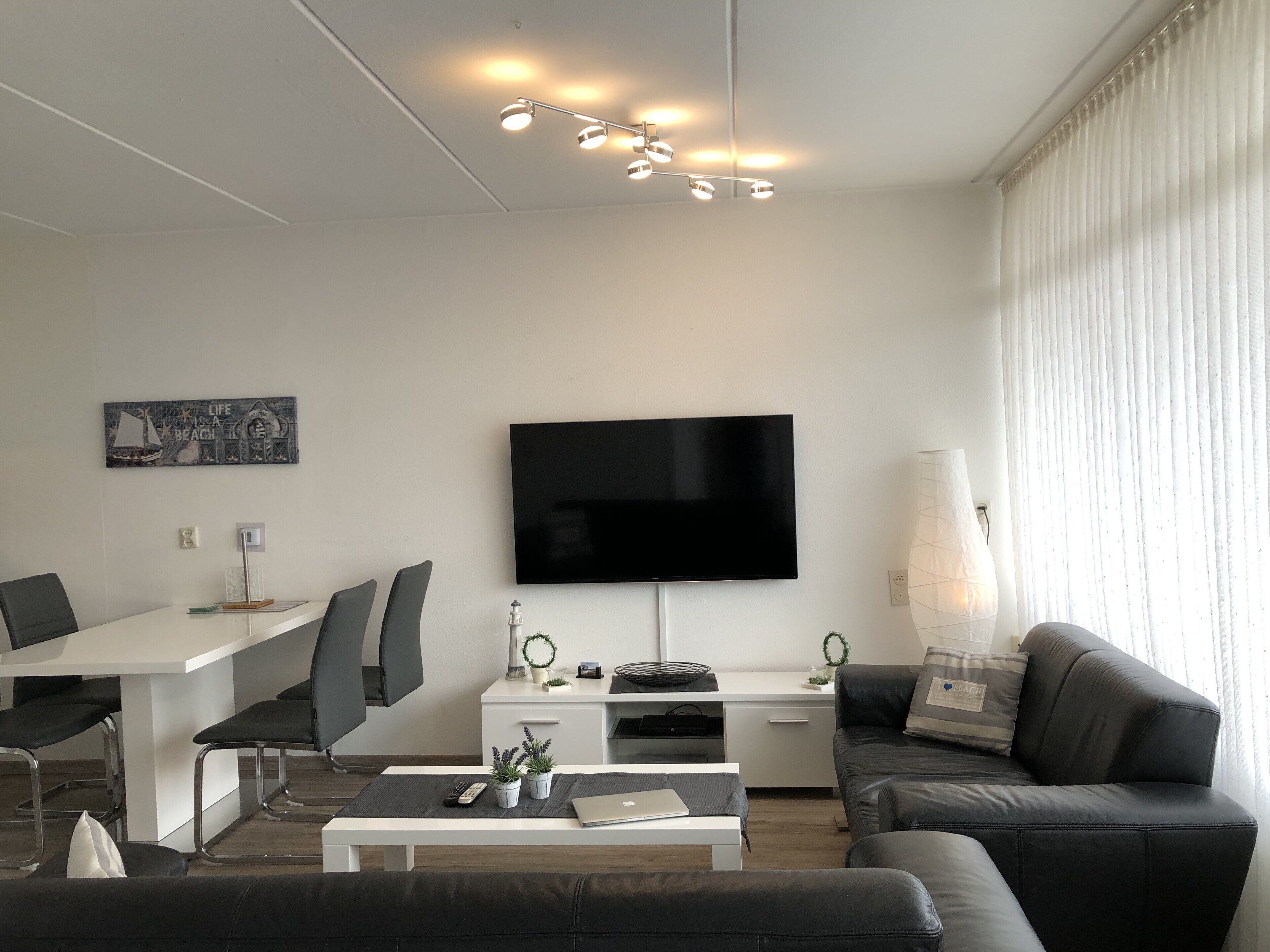 TV, ping pong, books