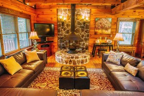 Smart TV, chimenea, videojuegos y reproductor de DVD 