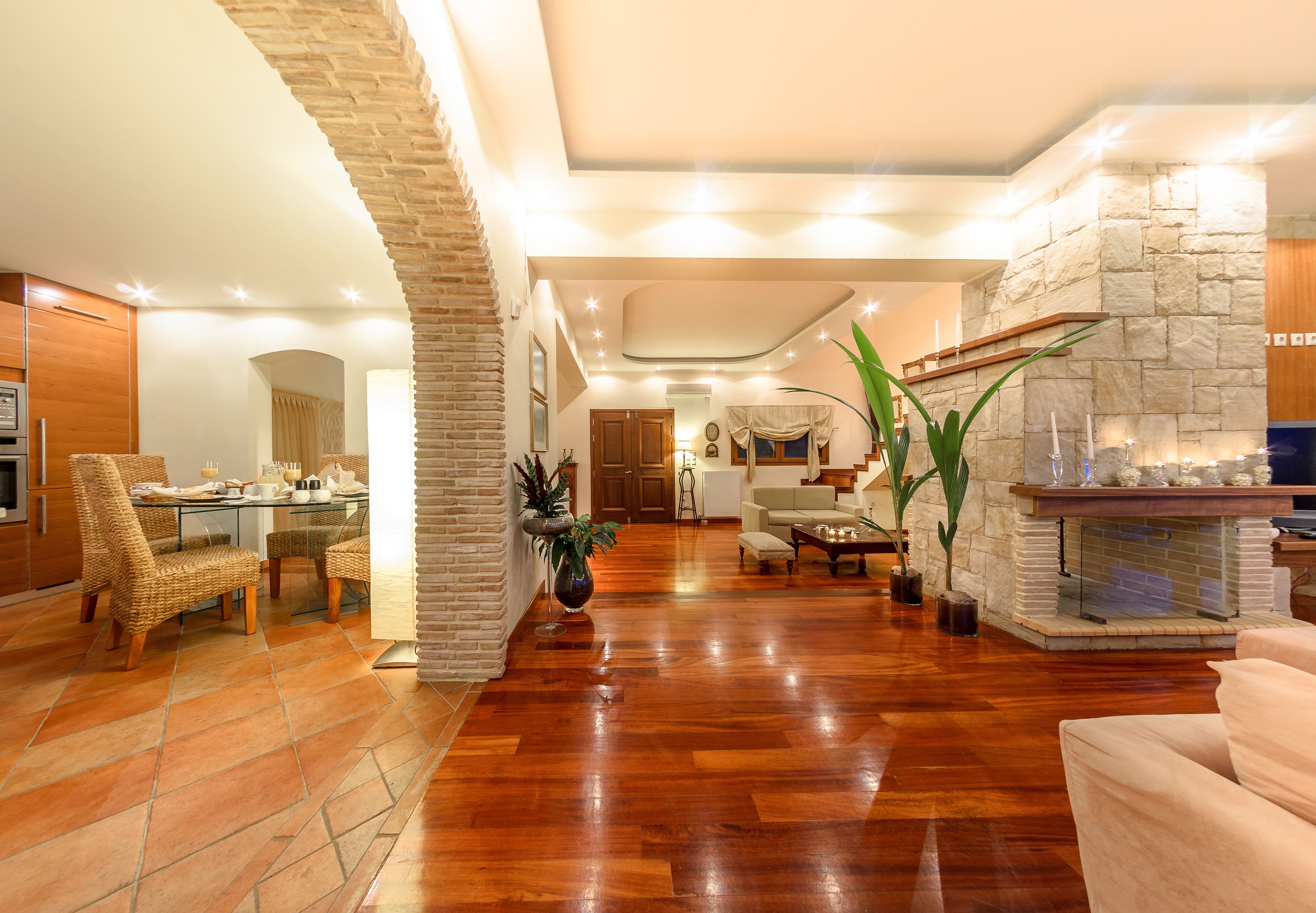 Villa, Private Pool | Living area | Flat-screen TV, fireplace