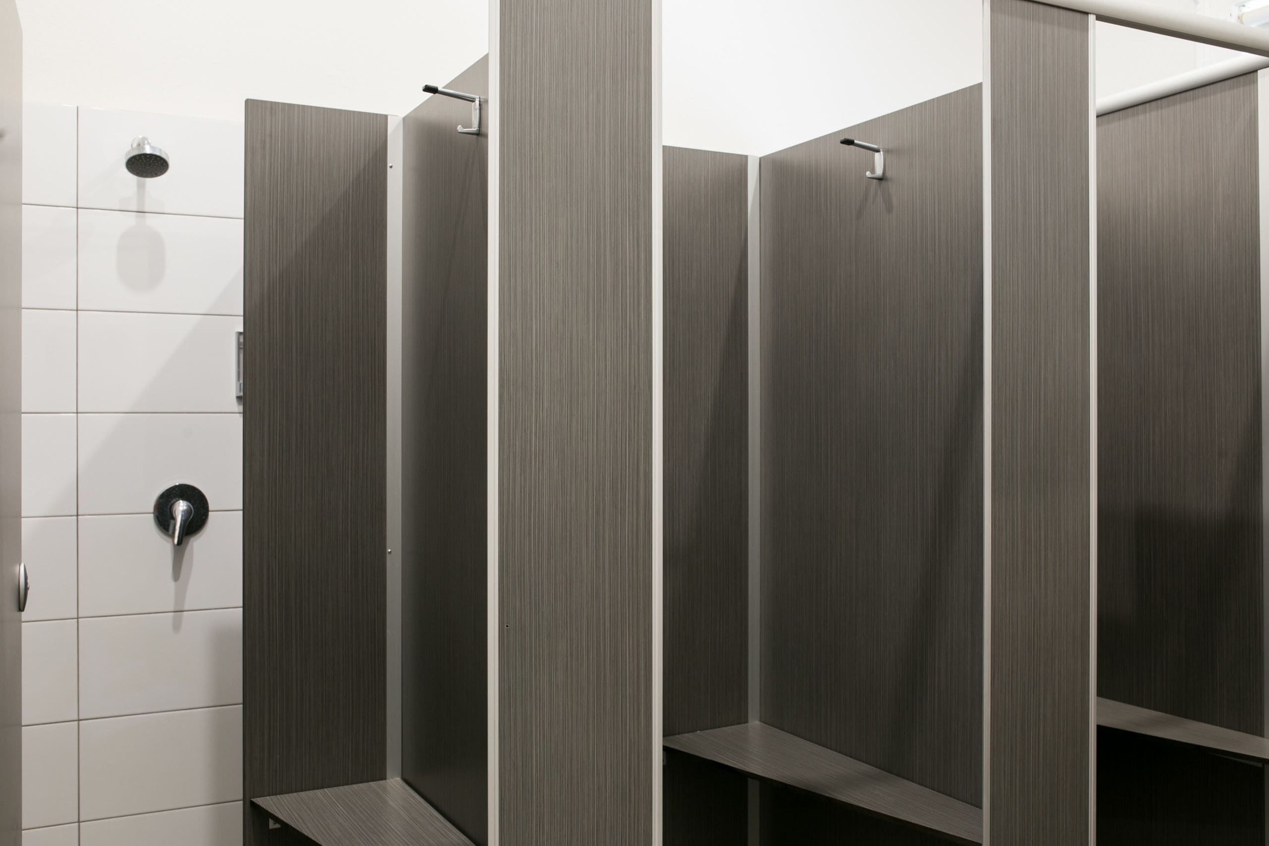 shower, rainfall showerhead, towels