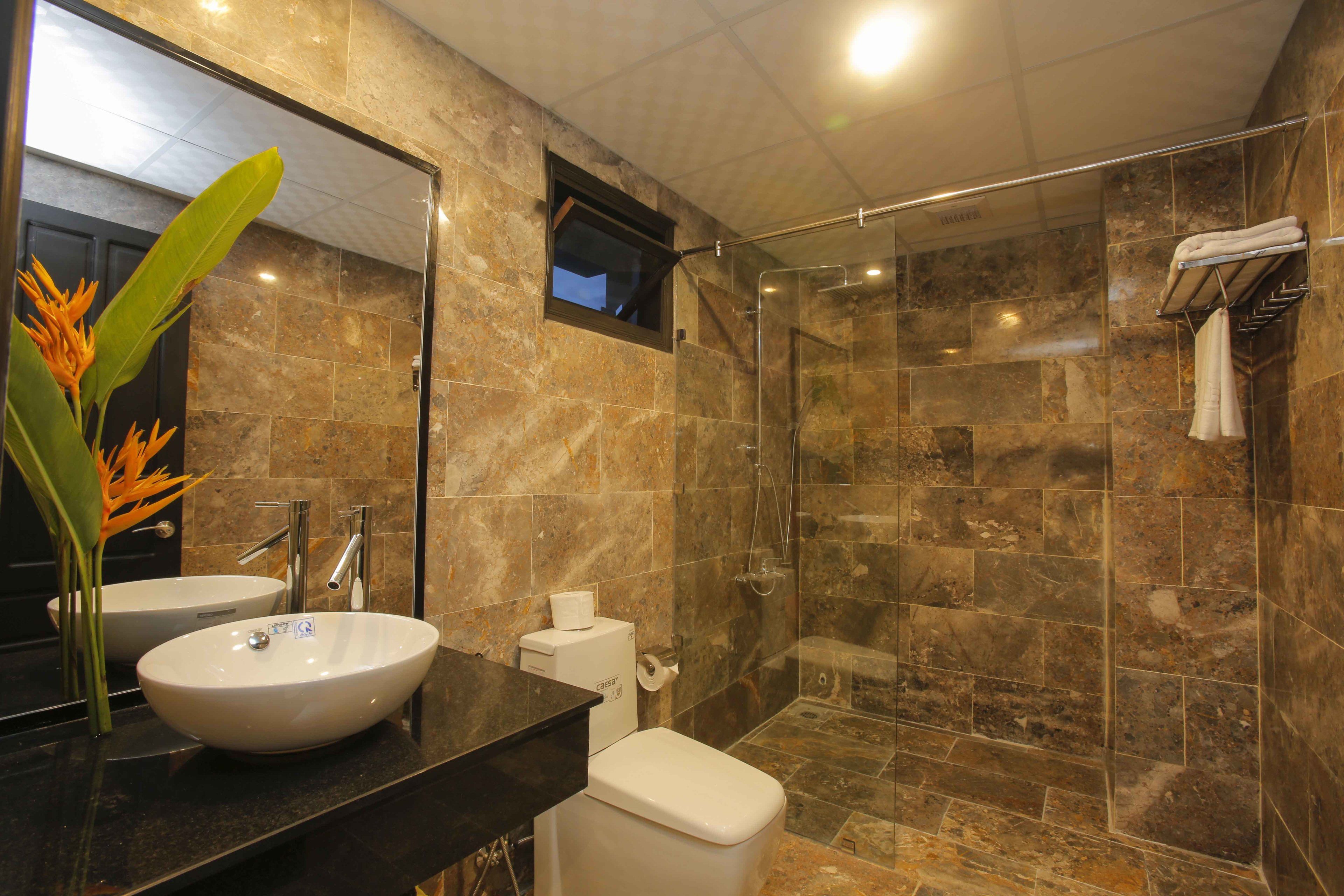 free toiletries, hair dryer, bathrobes, slippers