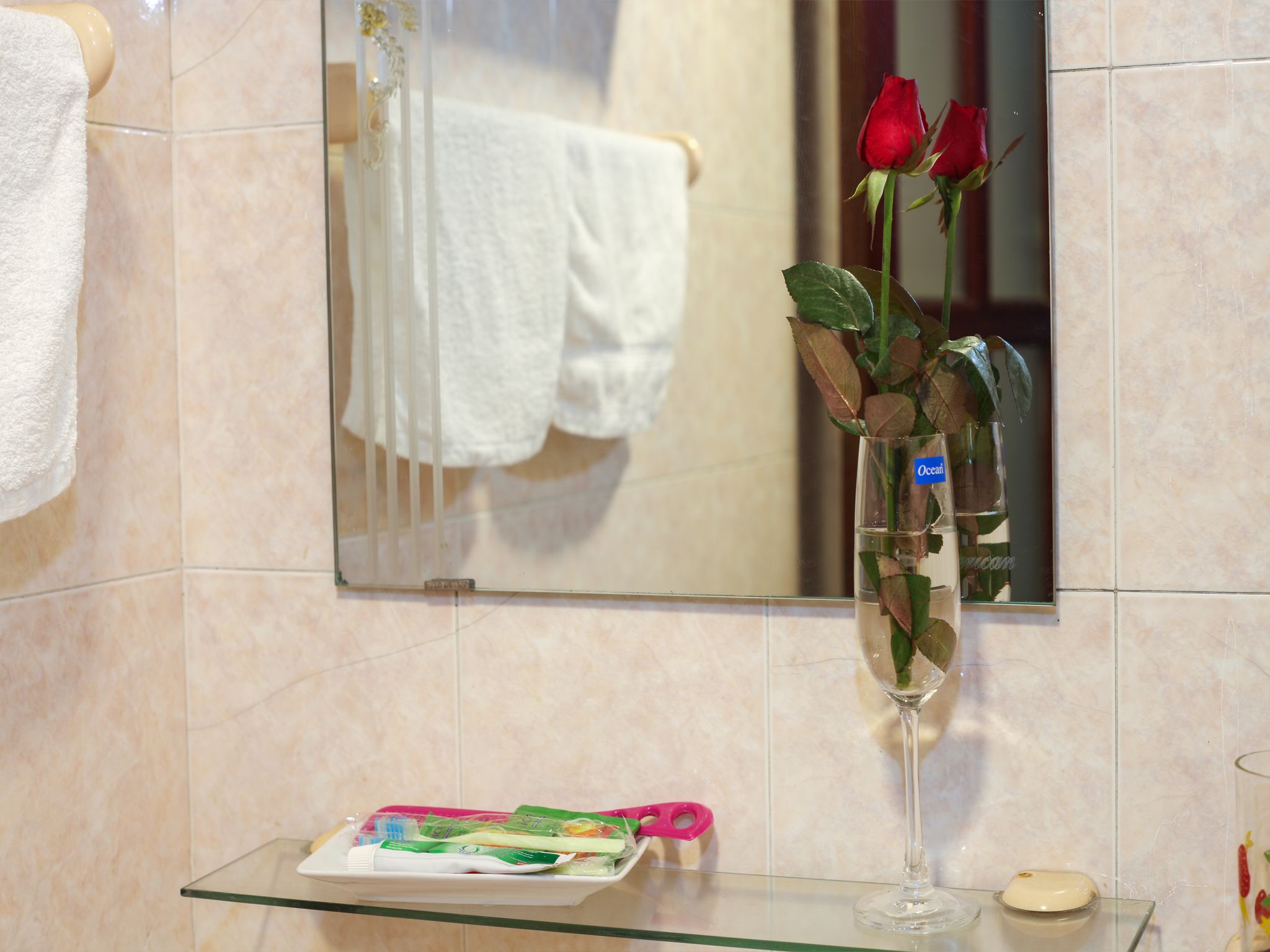 shower, free toiletries, hair dryer, slippers