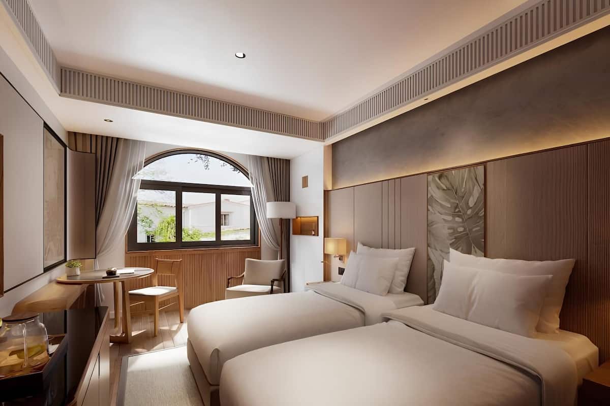 Signature Twin Room, Pool View | Premium bedding, minibar, in-room safe, desk