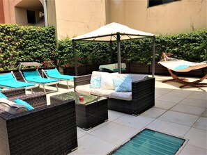 Familie vierpersoonskamer, terras | Terras