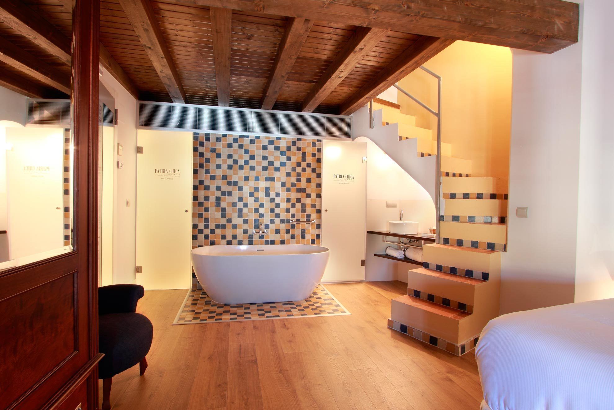 superior double room | bathroom | free toiletries, hair dryer, towels