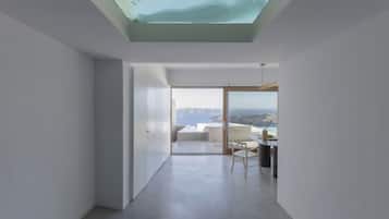 Luxury Villa, 1 Bedroom, Jetted Tub (Cloud) | Living room | 48-inch flat-screen TV with satellite channels, TV, MP3 dock