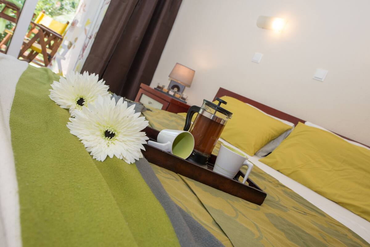 Standard Apartment, Terrace, Pool View | Egyptian cotton sheets, premium bedding, Select Comfort beds