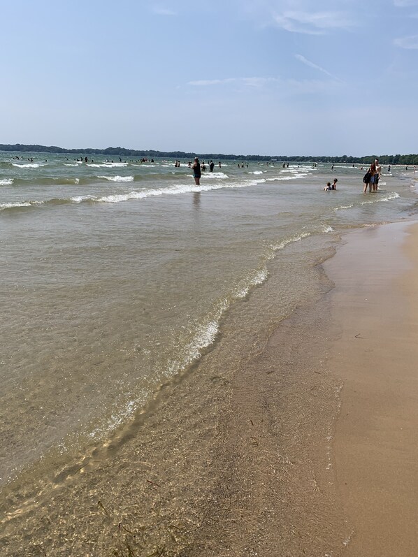 Beach nearby, white sand, beach yoga