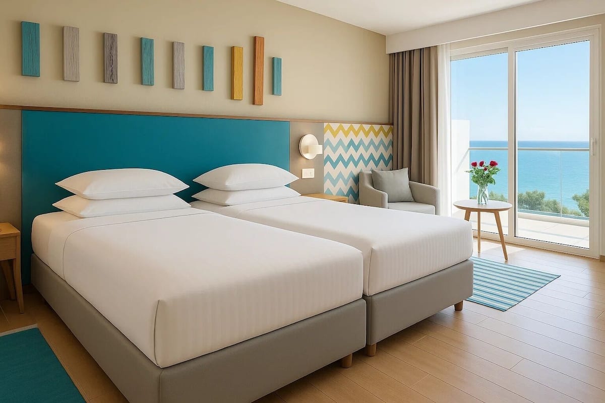 Superior Room, 2 Single Beds, Balcony, Sea View | Minibar, in-room safe, desk, blackout curtains