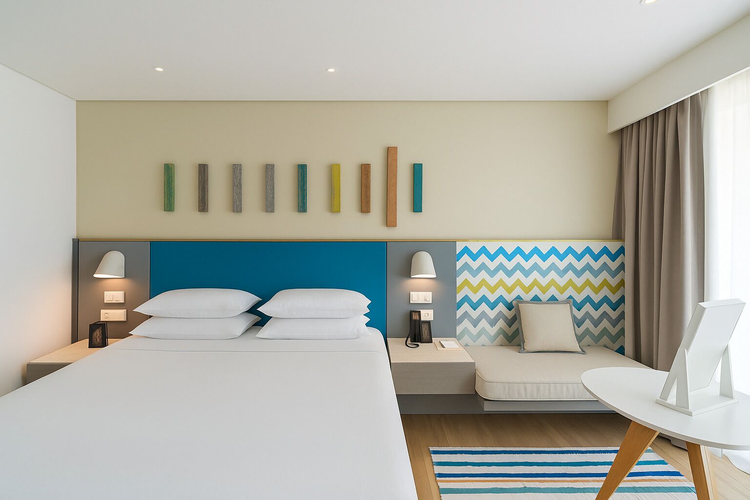 標準客房, 1 張標準雙人床, 陽台, 城市景觀 | 迷你吧、客房內保險箱、書桌、遮光布/窗簾