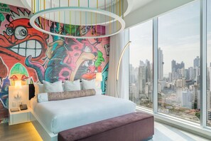 Penthouse II, Suite, 1 King, Partial City view | In-room safe, blackout drapes, iron/ironing board - W Panama (Panama City)