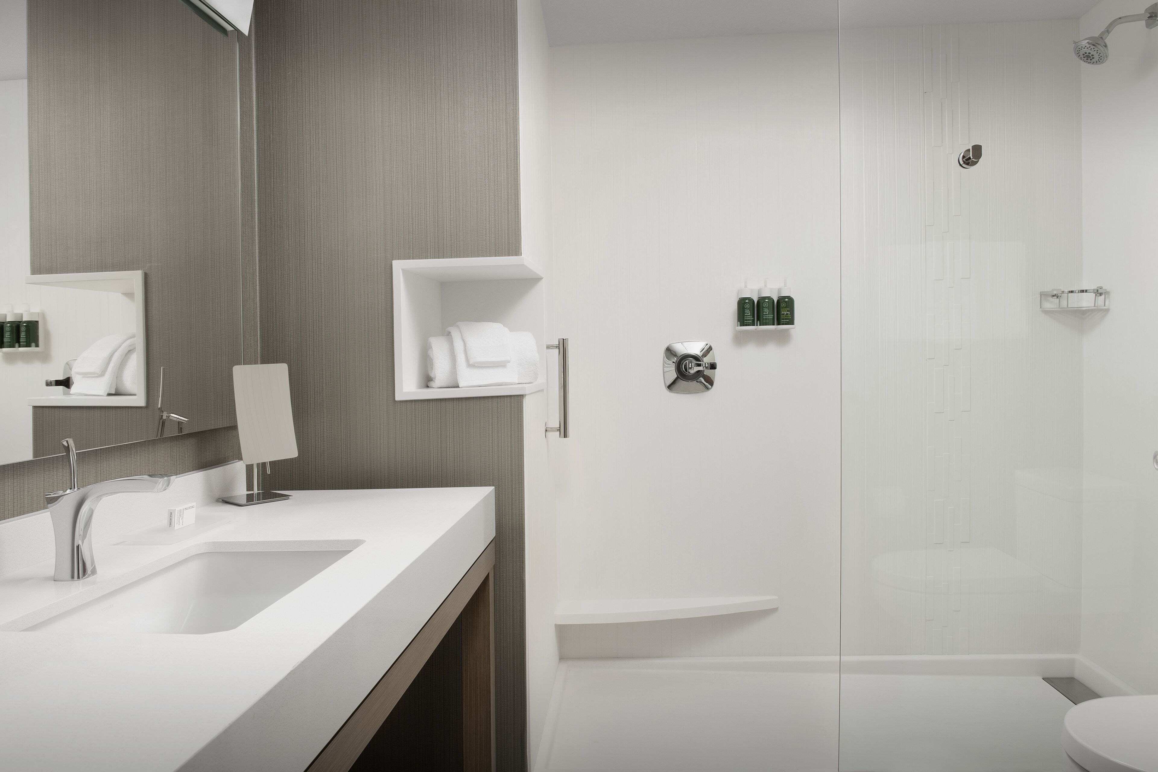 hypo-allergenic bedding, down duvets, desk, laptop workspace