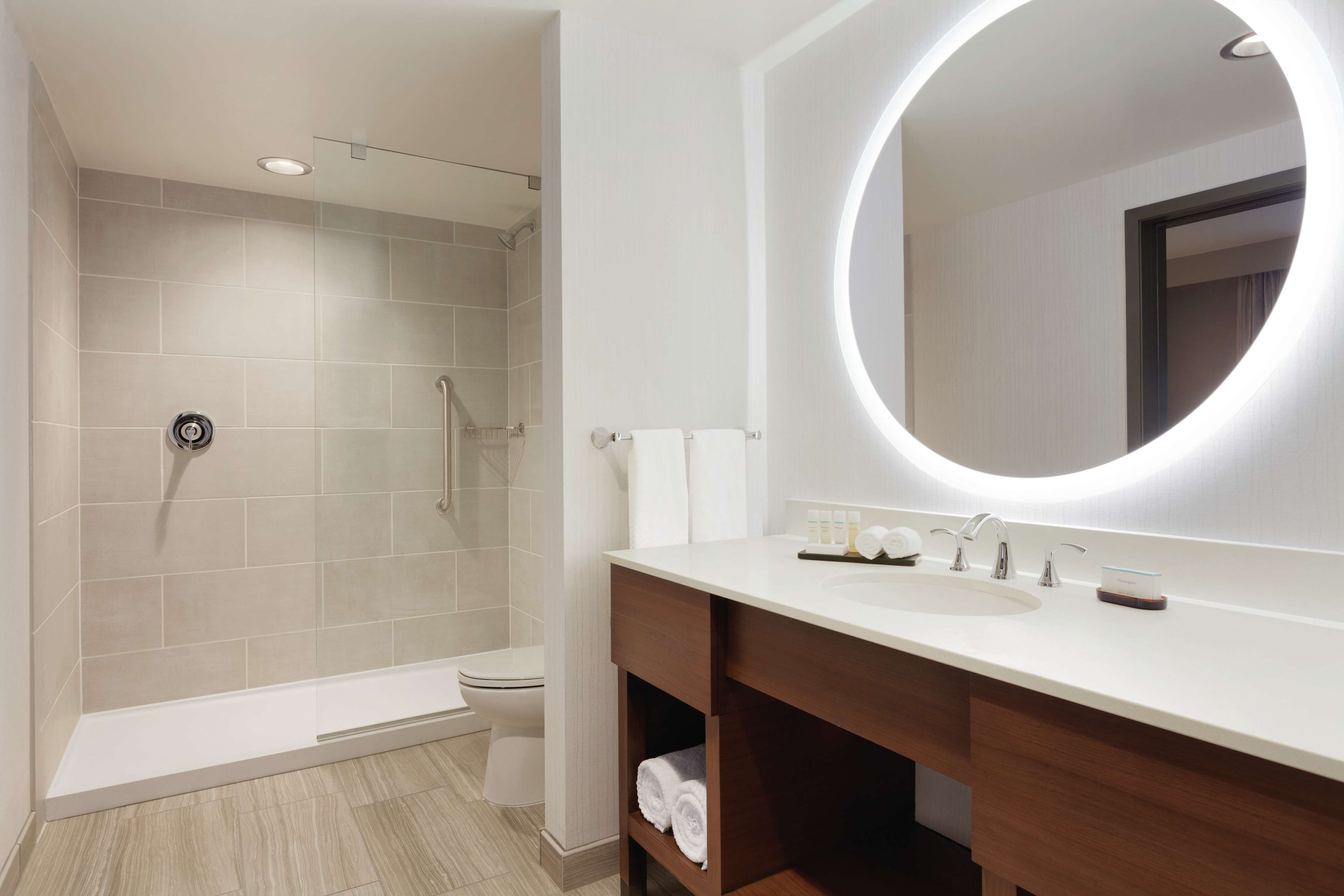 free toiletries, hair dryer, towels