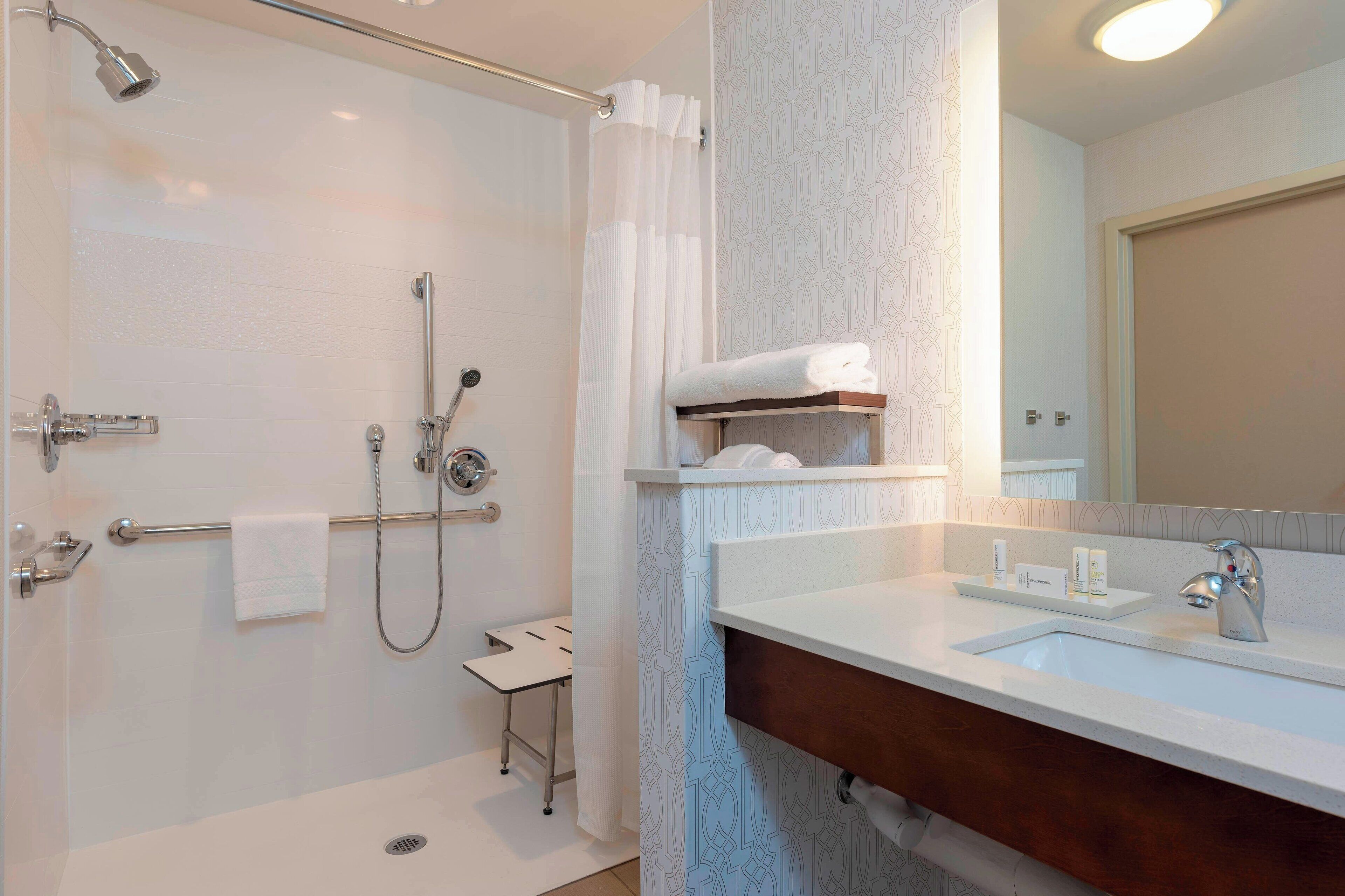 free toiletries, hair dryer, towels