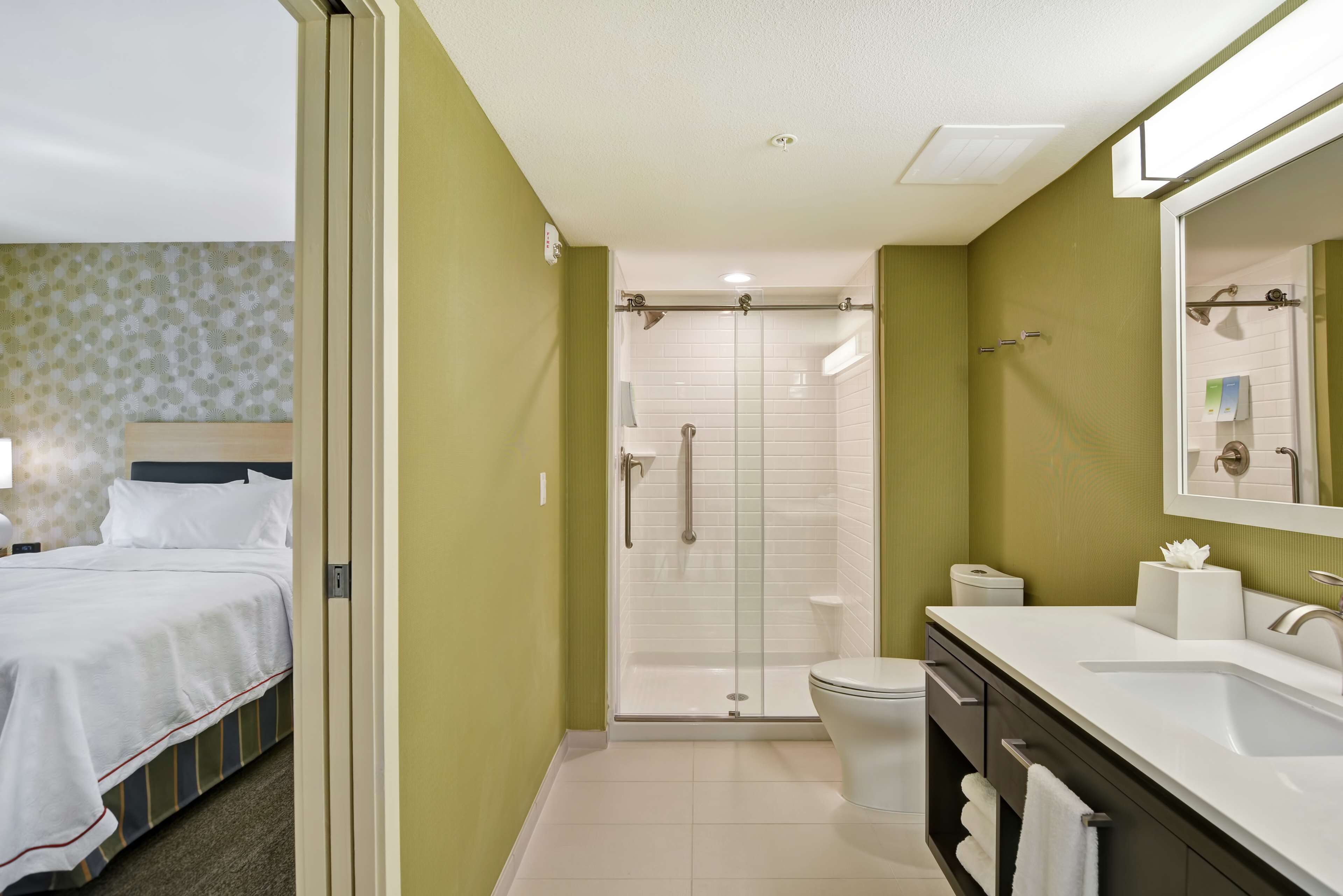 suite, 1 queen bed, accessible (hearing) | bathroom shower