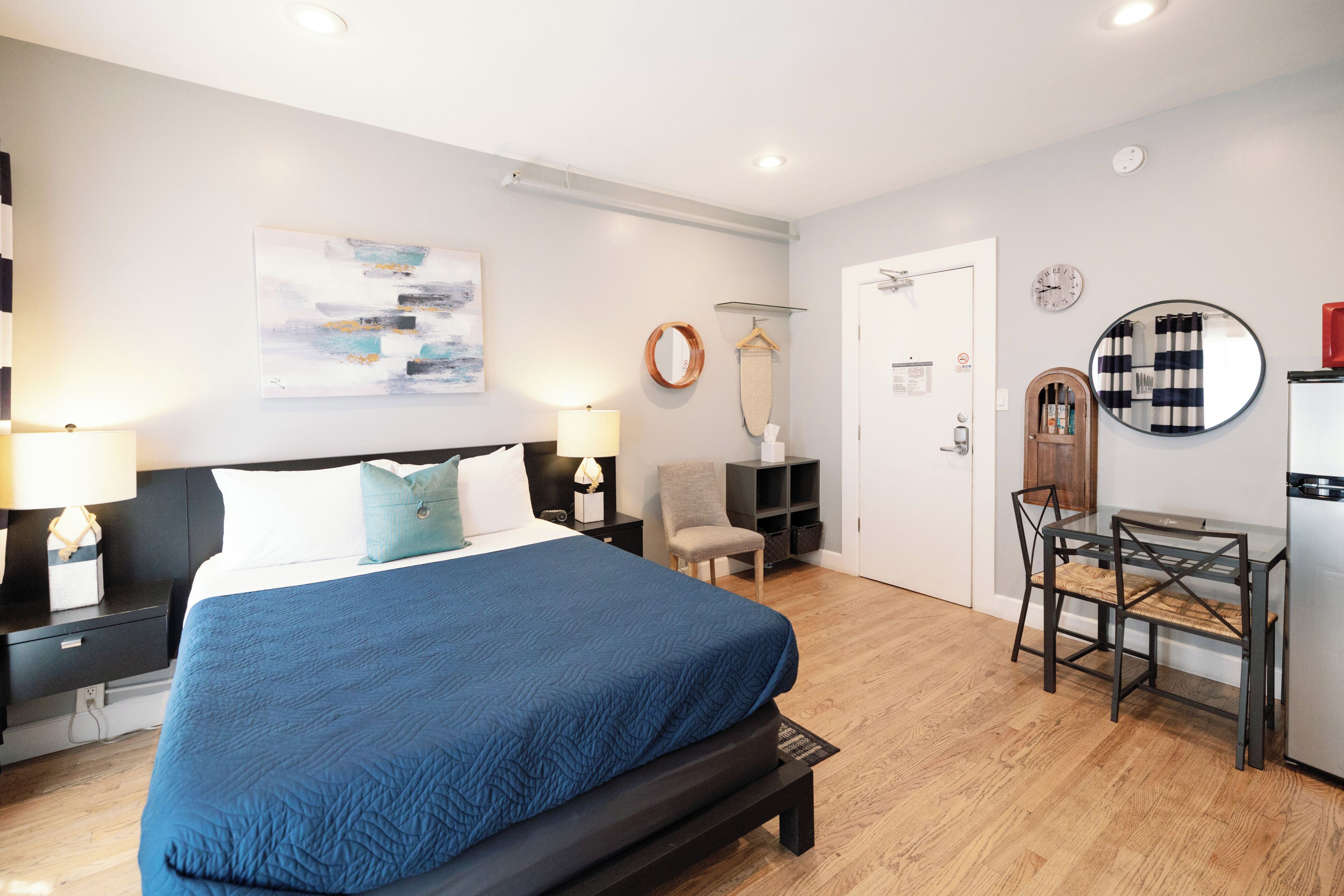 Premium bedding, down comforters, memory foam beds, desk