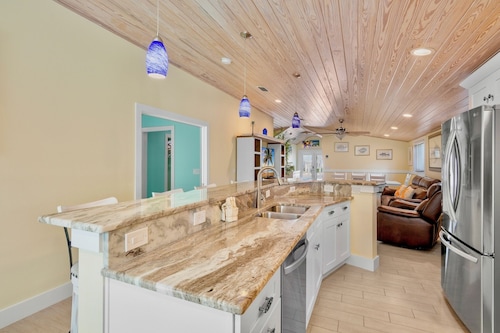 Bean Point Bungalow! Pet Friendly Home with Pool and Walk to Beach