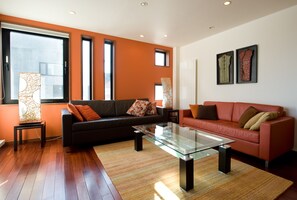 Apartment, 1 Bedroom | Living area | Smart TV, fireplace, Netflix