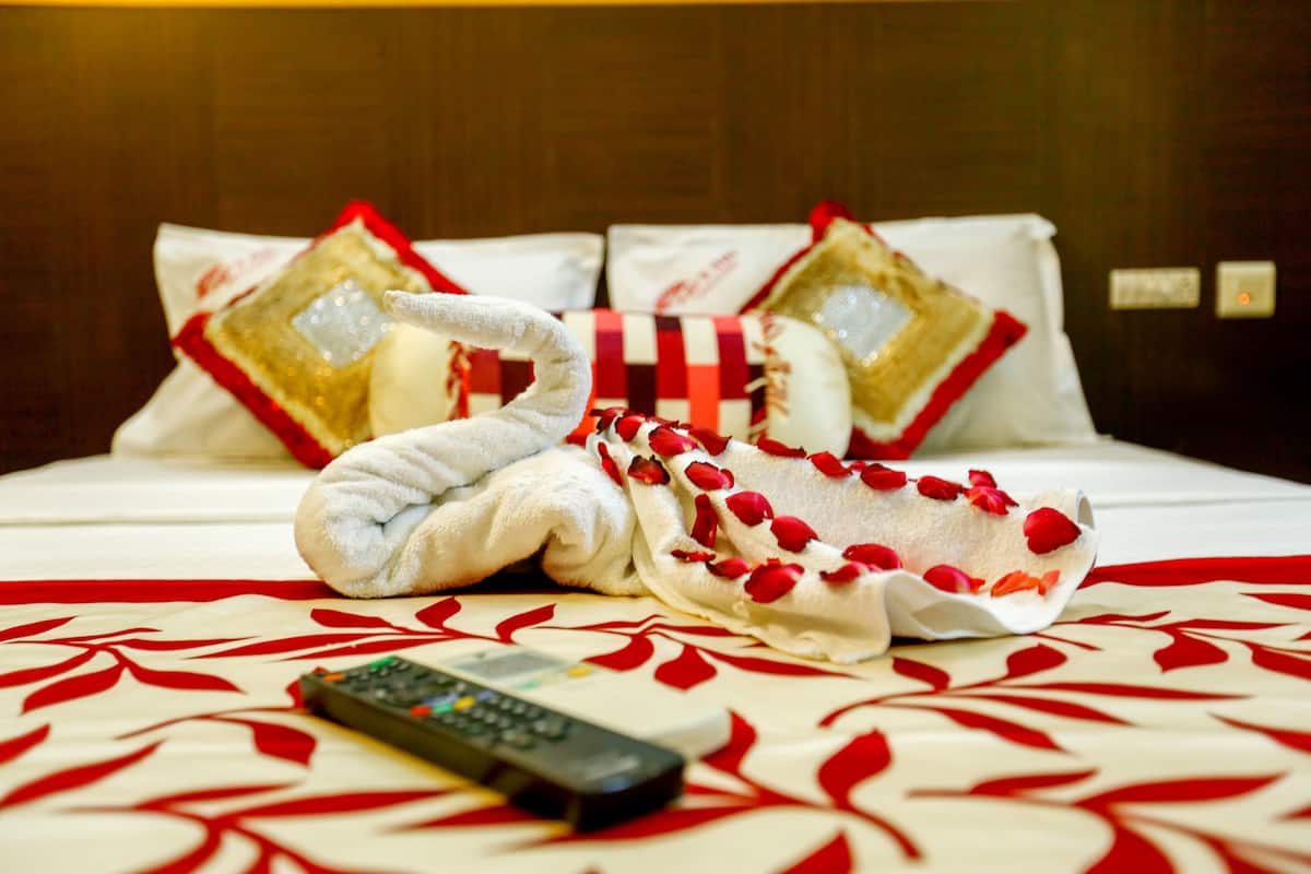 Desk, free WiFi, bed sheets