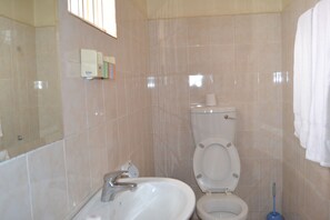 Shower, free toiletries, towels