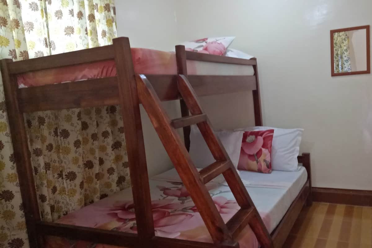 Desk, bed sheets