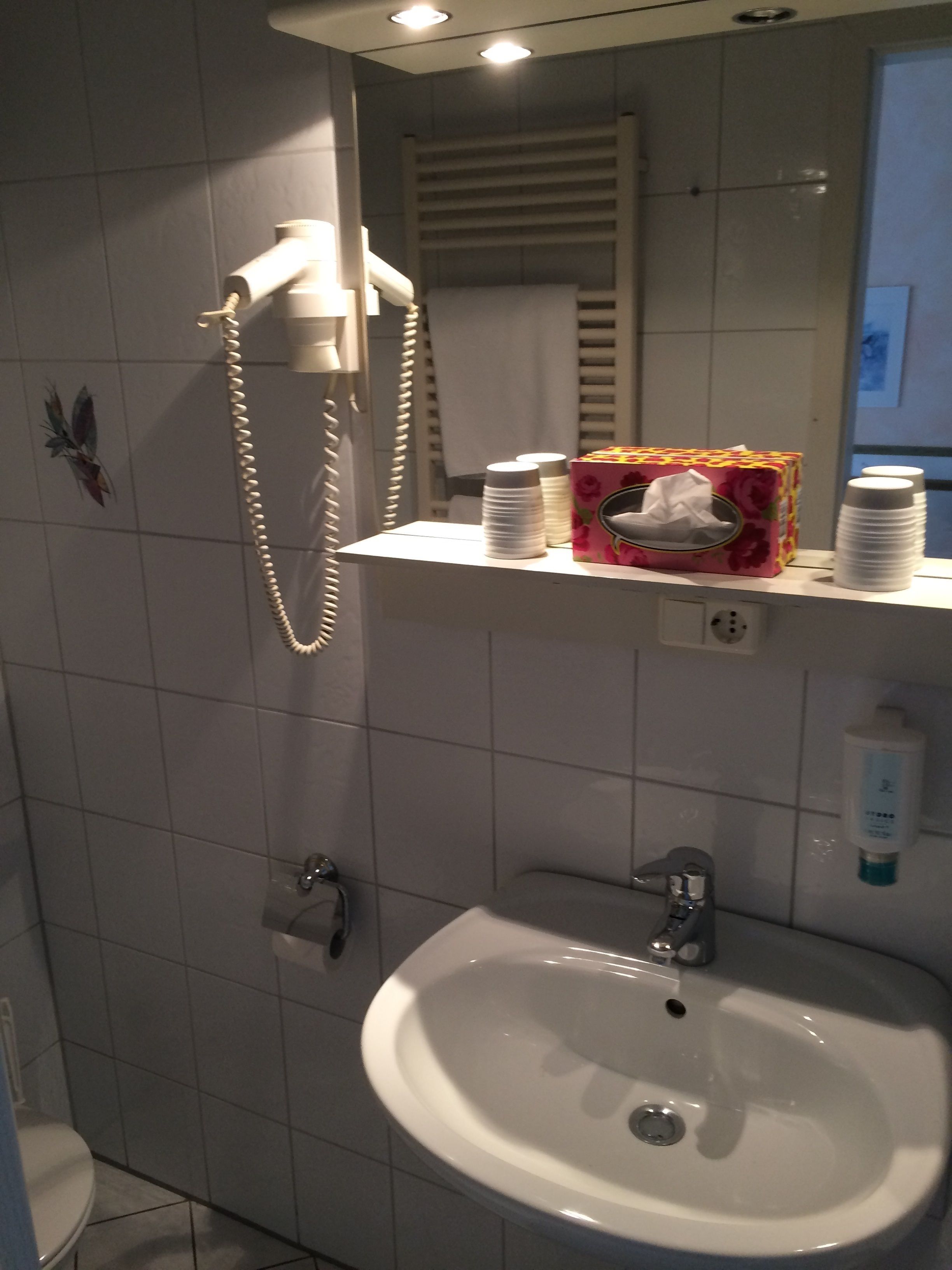 economy double room | bathroom | shower, free toiletries, hair dryer, towels