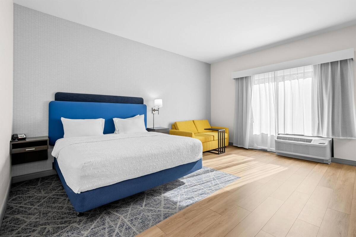 Chambre, 1 très grand lit, accessible aux personnes à mobilité réduite (Roll-In Shower) | Accès au Wi-Fi (inclus), literie fournie