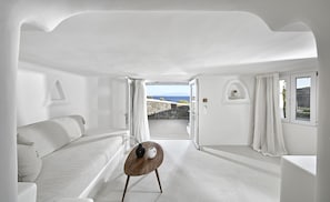 Deluxe Apartment, 2 Bedrooms, Sea View | Living area - VLIA Myconian Residences (Mykonos)