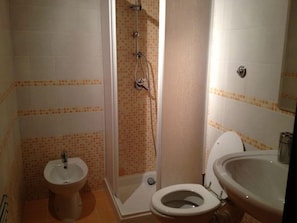 Dusche, Haartrockner, Bidet, Handtücher