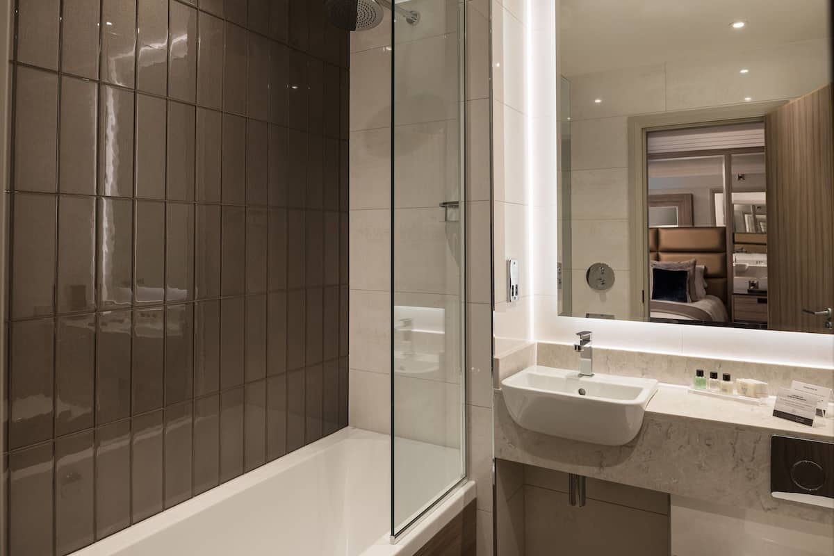 free toiletries, hair dryer, towels