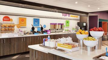 Free daily self-service breakfast