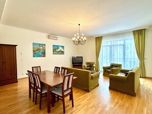Deluxe Apartment, 3 Bedrooms | Living area - Slunecni lazne (Karlovy Vary)