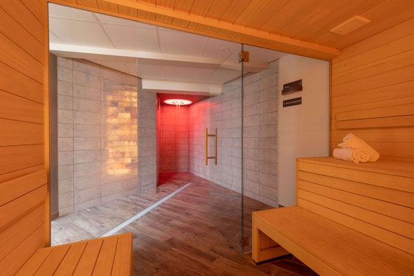 Sauna, steam room, hot springs/mineral springs, hydrotherapy