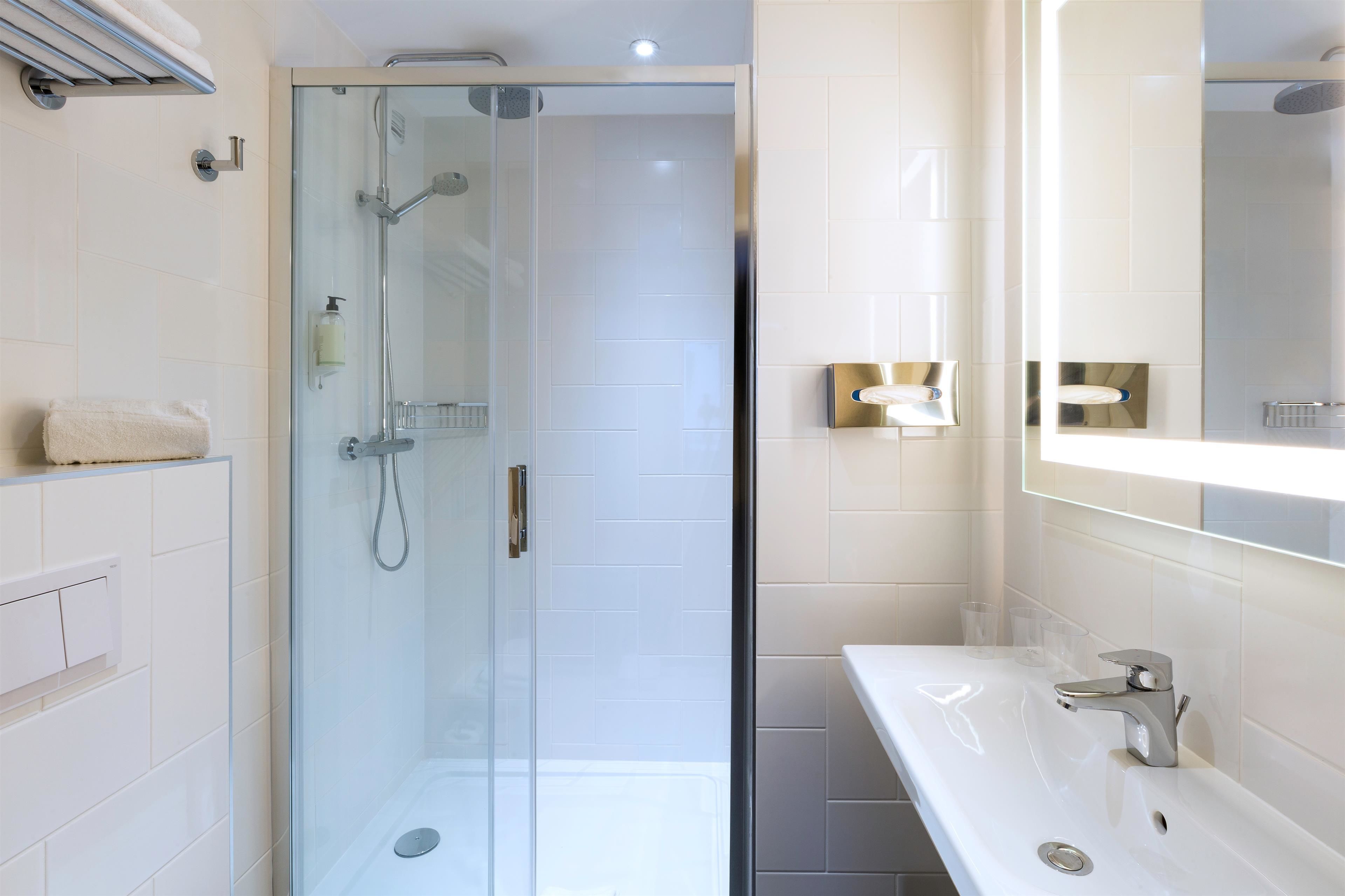 free toiletries, hair dryer, towels