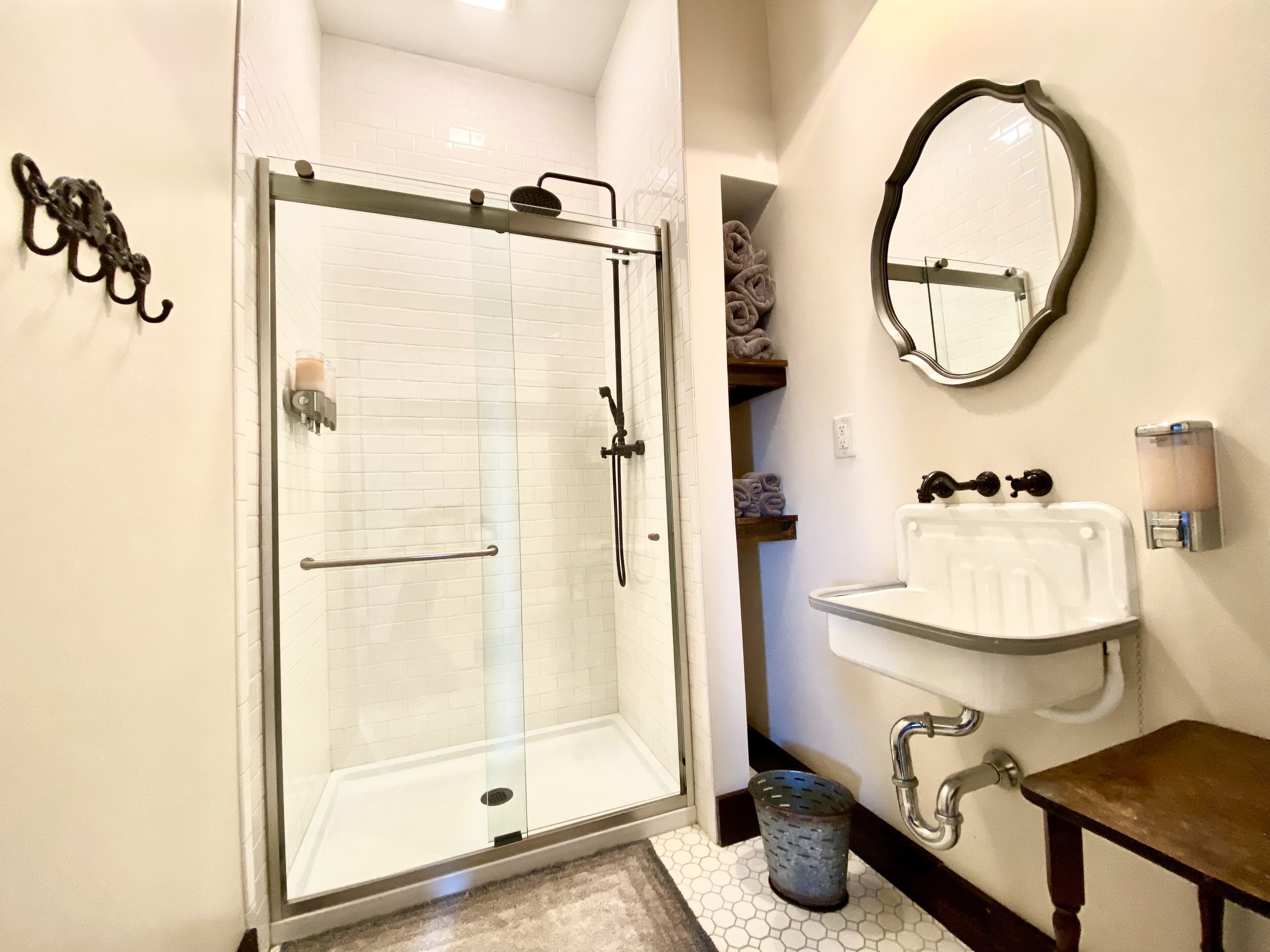 luxury loft, multiple beds | bathroom | shower, rainfall showerhead, free toiletries, hair dryer