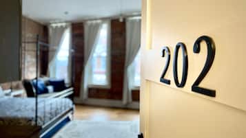 Luxury Studio, 1 King Bed (202) | Premium bedding, memory-foam beds, laptop workspace, blackout curtains