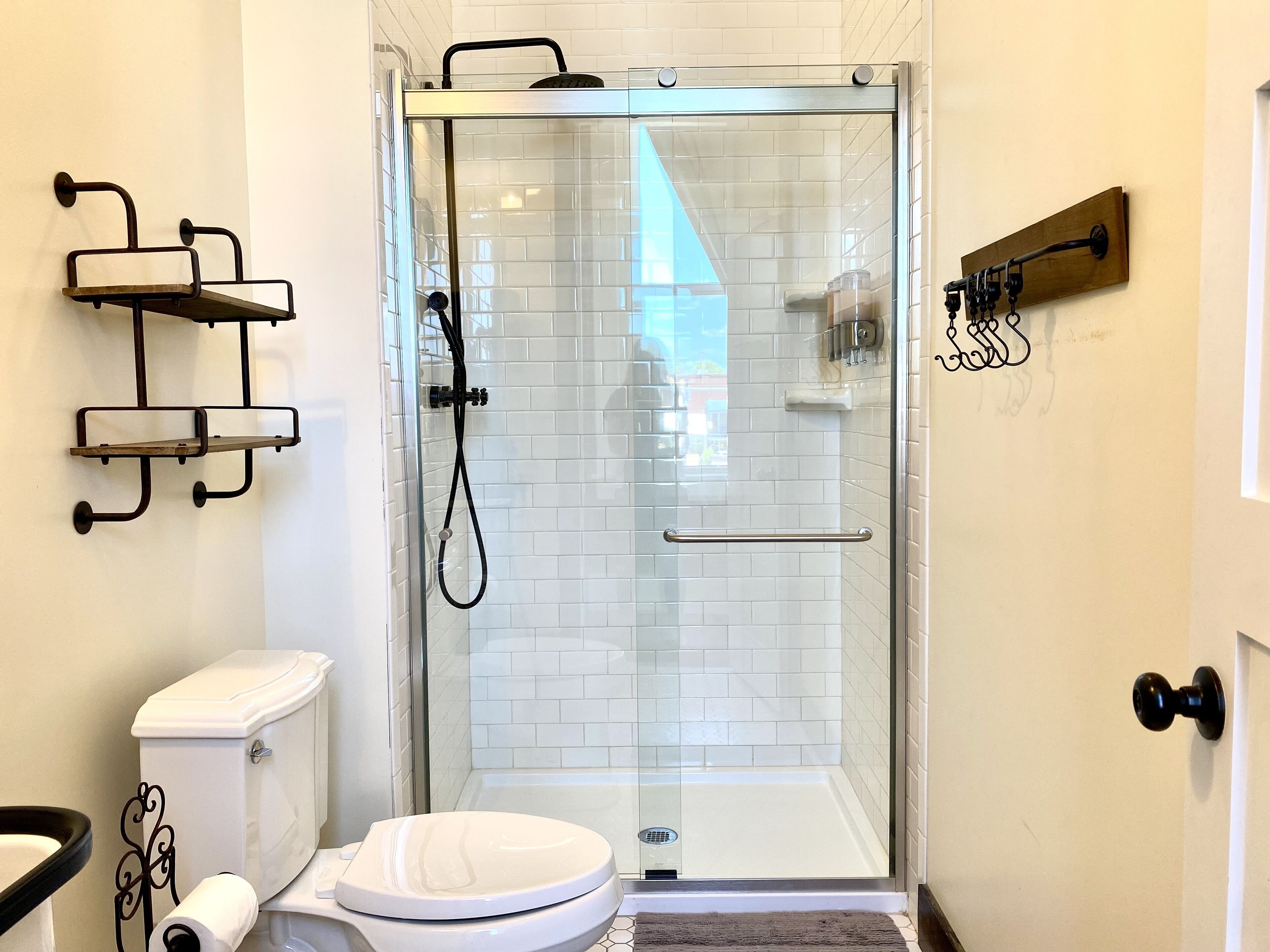luxury studio, 1 king bed (201) | bathroom shower