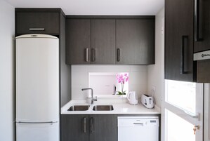 Frigorífico grande, microondas, horno y lavavajillas