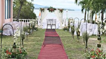 Outdoor wedding area