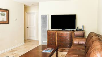 TV, DVD player, stereo