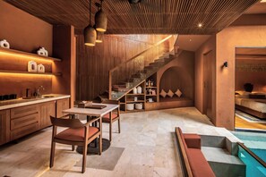 Villa, 2 habitaciones, alberca privada | Cocina privada | Cafetera y tetera y tetera eléctrica