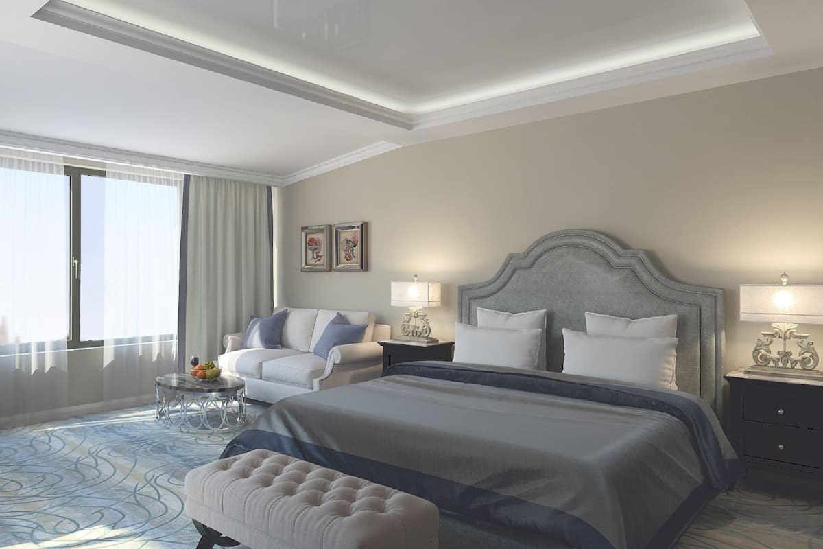Deluxe Double Room, Terrace, Sea View | 1 bilik tidur, peti besi dalam bilik, meja, ruang kerja komputer riba