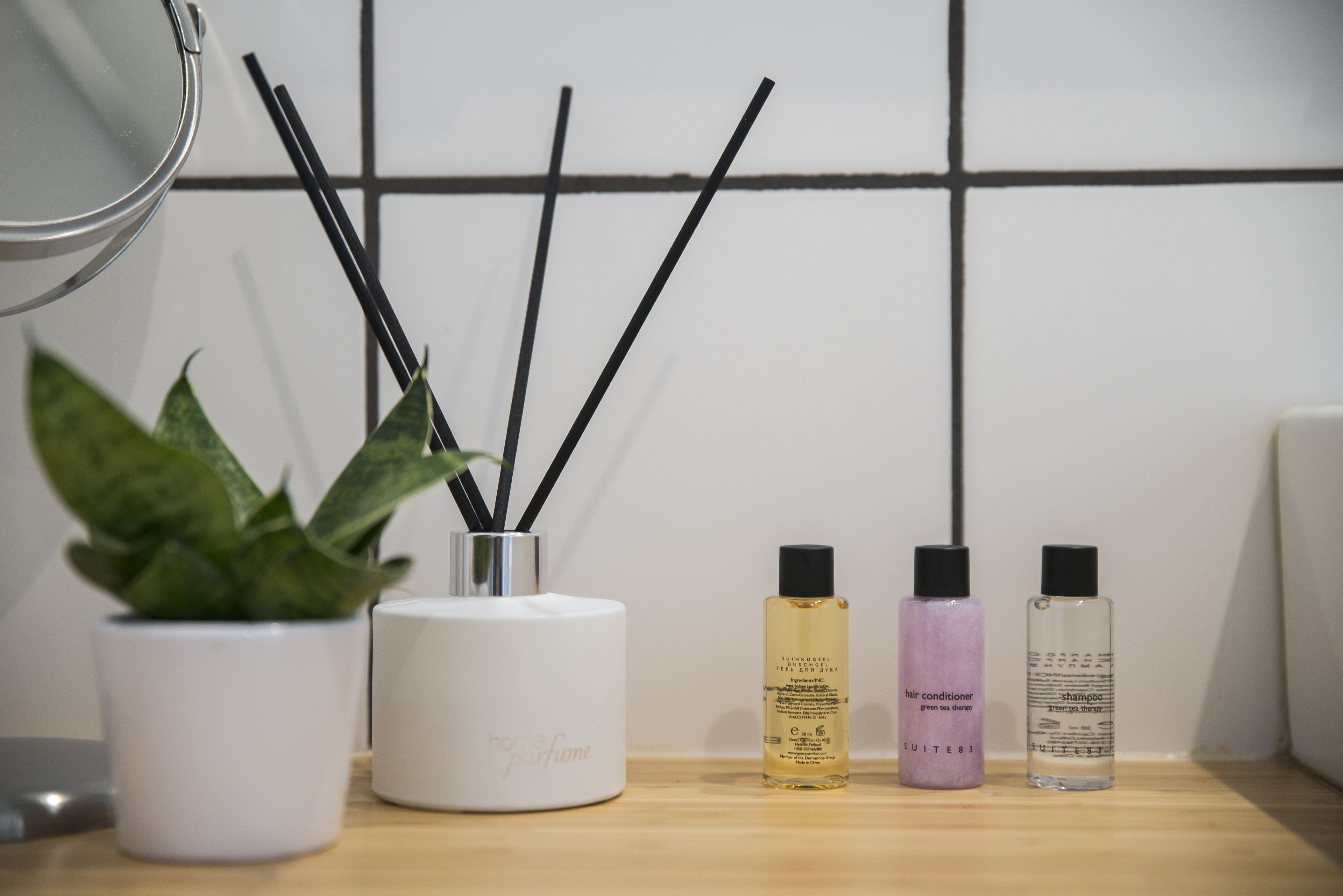 shower, free toiletries, hair dryer, heated floors