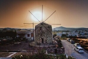 Front of property – evening/night - The Windmill Adamas Sea View (Milos)
