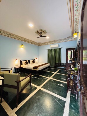 Deluxe Double Room | Pillow-top beds, desk, free WiFi, bed sheets - Sajjan Bagh - A Heritage Resort (Pushkar)