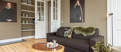 Deluxe Apartment, 2 Bedrooms, Balcony | Living area | Flat-screen TV