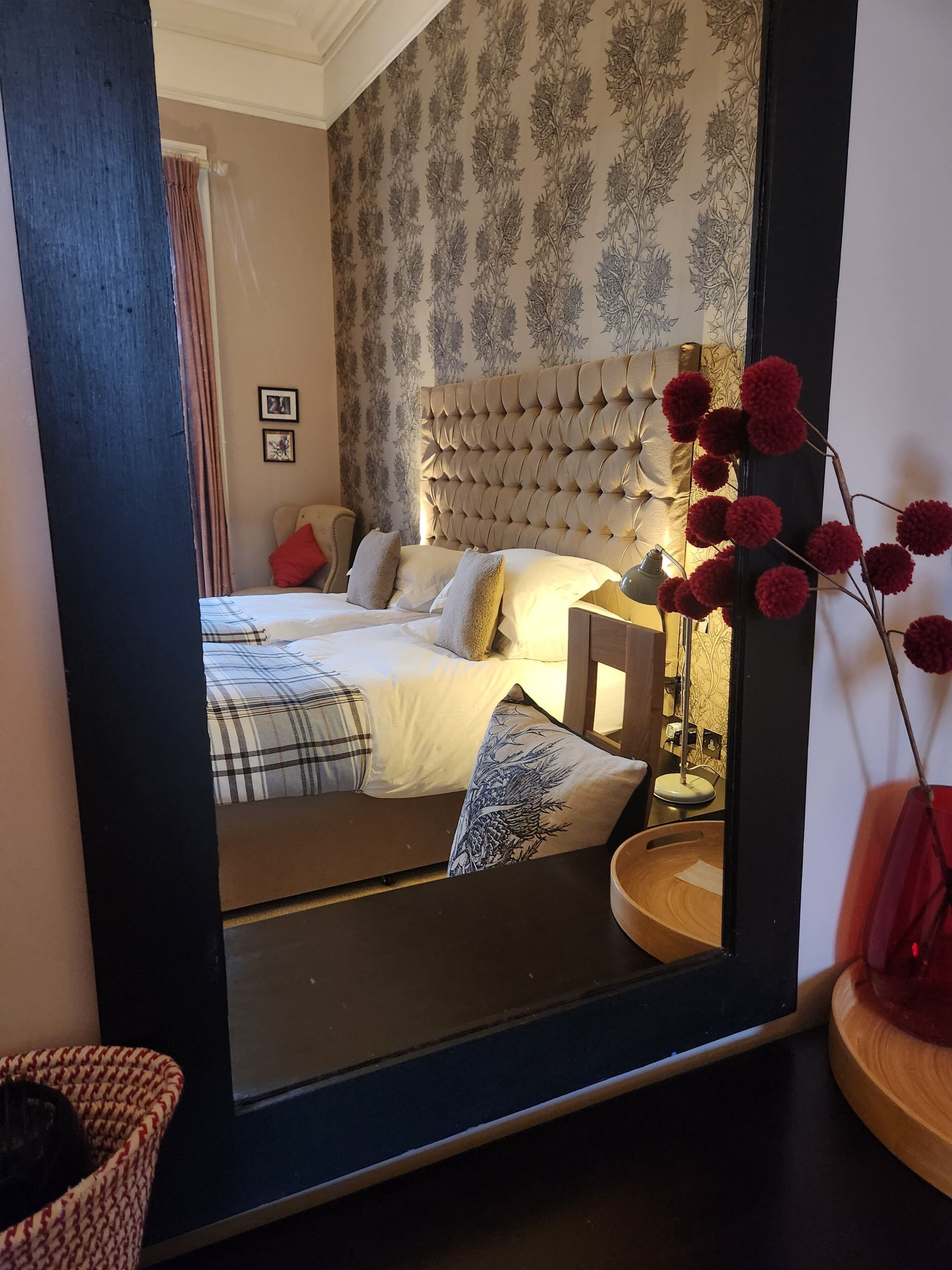 Egyptian cotton sheets, premium bedding, down duvets, desk