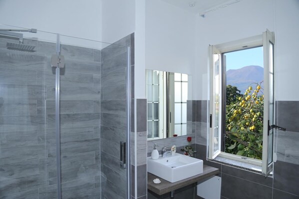 Shower, rainfall showerhead, designer toiletries, hair dryer - Maison Blanche (Pompei)