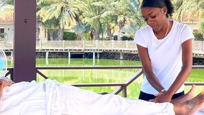 A person receiving a massage outdoors at ACOYA CURACAO RESORT, Villas & Spa. - ACOYA Curacao Resort, Villas & Spa (Willemstad)